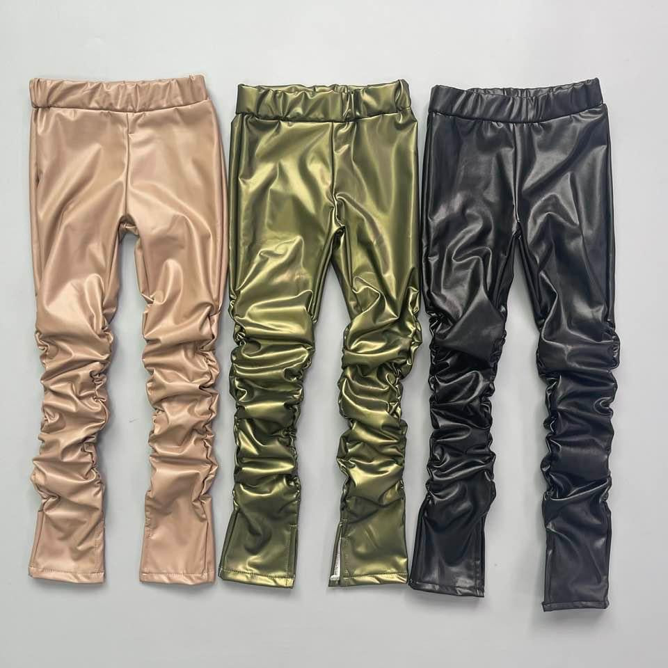 Leather Stacked pants