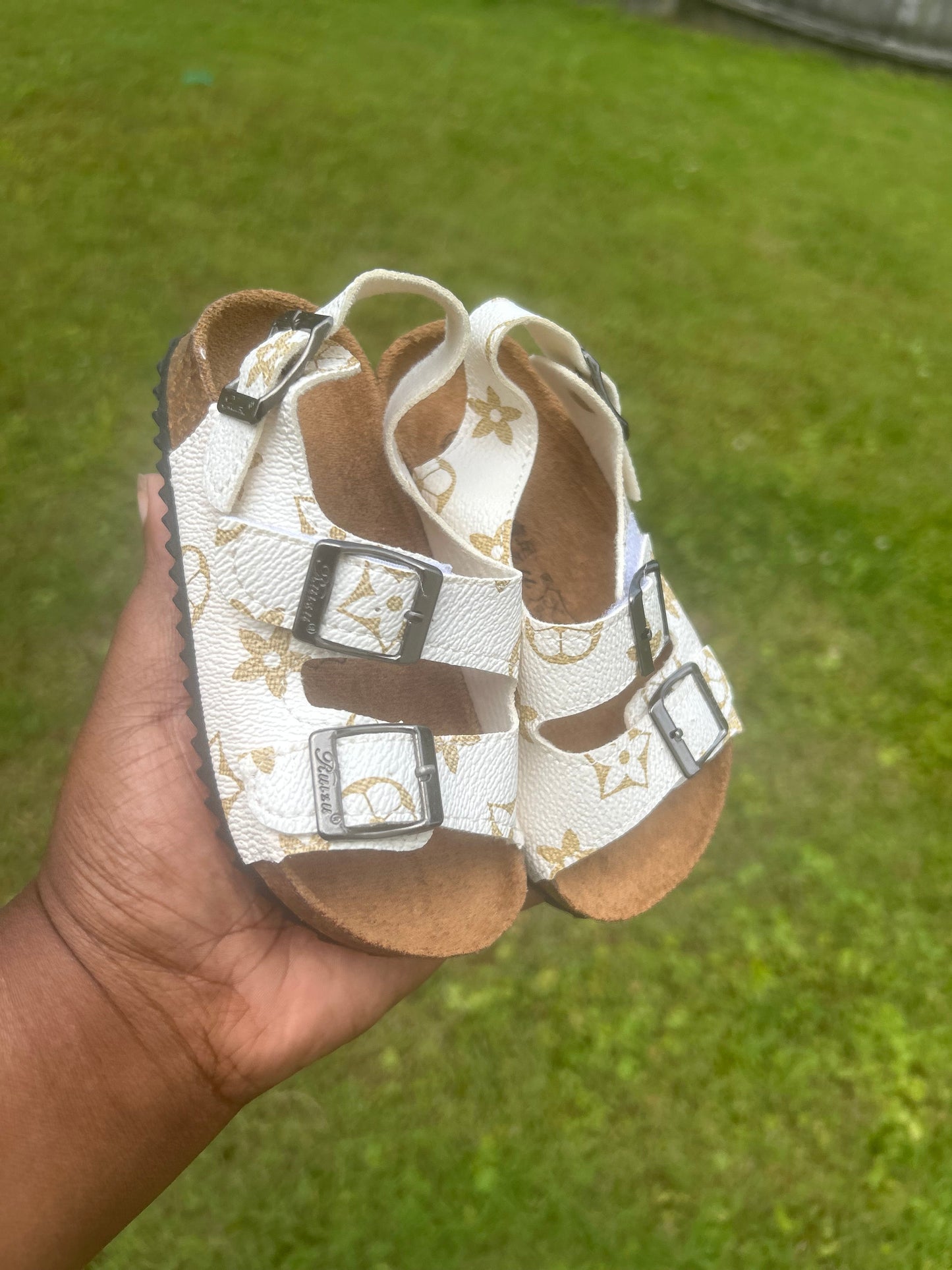 Saddle up “LV” sandals