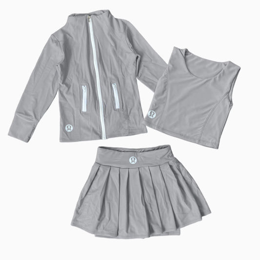 Wolf grey 3 piece lulu skirt set
